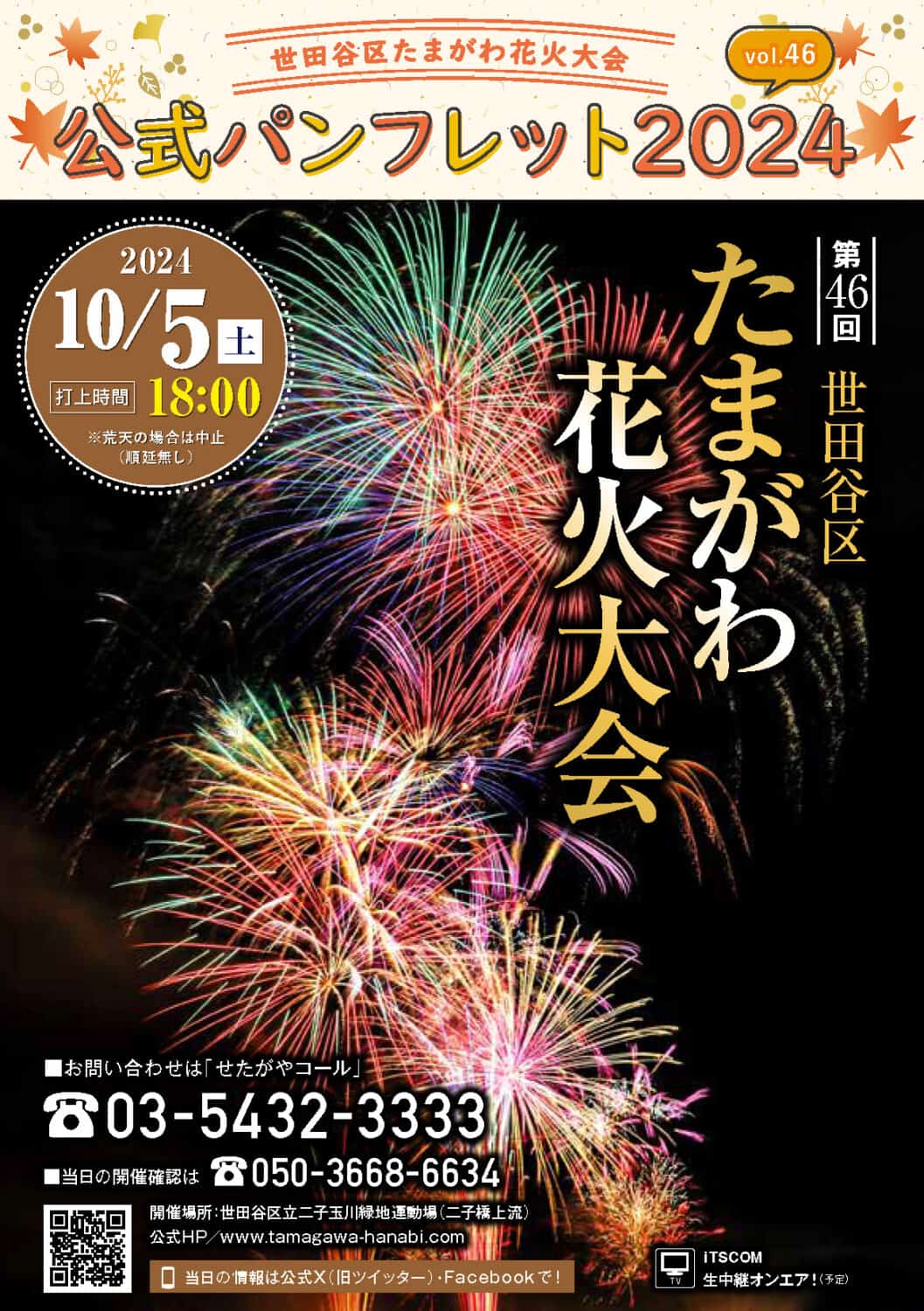 10/5（土）「世田谷区たまがわ花火大会」開催間近！会場ルートや交通 